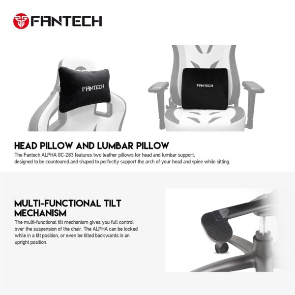 fantech alpha gc283 gaming chair – white