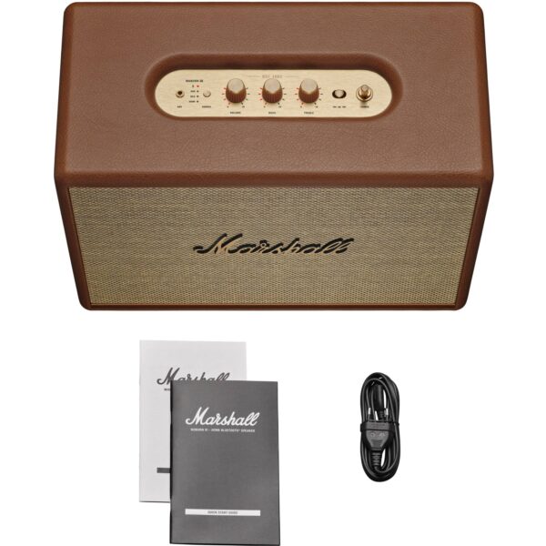 marshall woburn iii home bluetooth speaker (brown)