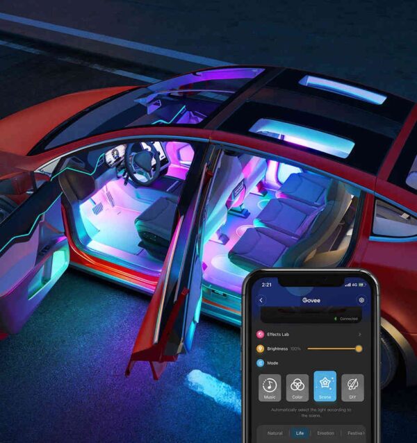 govee rgbic interior car lights (without remote control) (h7090 / h70900d2)