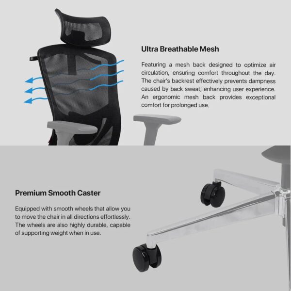 fantech oca259s office chair — black