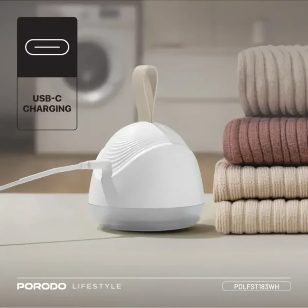 porodo lifestyle fabric shaver lint & bobbles remover – white