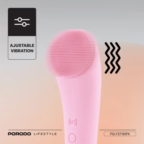 porodo lifestyle sonic vibration facial cleansing brush – pink