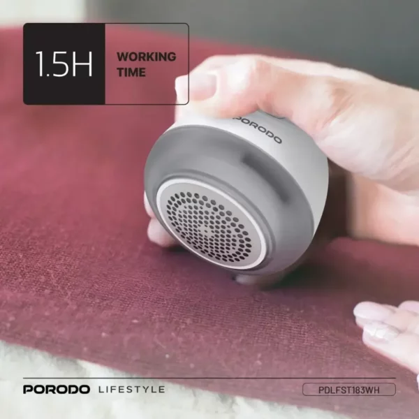 porodo lifestyle fabric shaver lint & bobbles remover – white