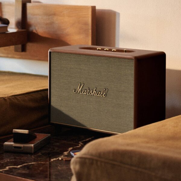 marshall woburn iii home bluetooth speaker (brown)
