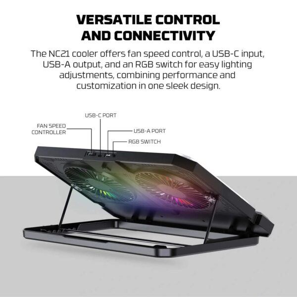 fantech nc21 notebook cooler — black