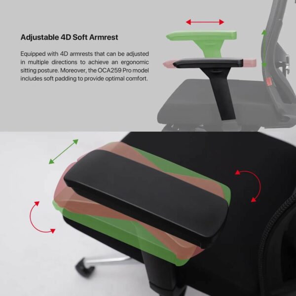 fantech oca259s office chair — black