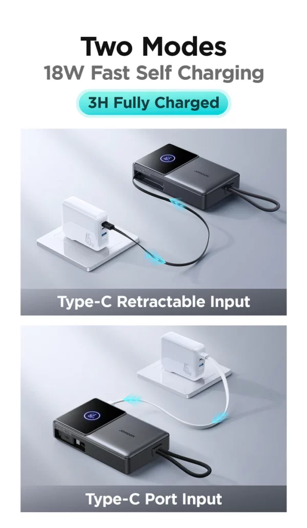 joyroom jr pr1 retractable power bank 10000 mah