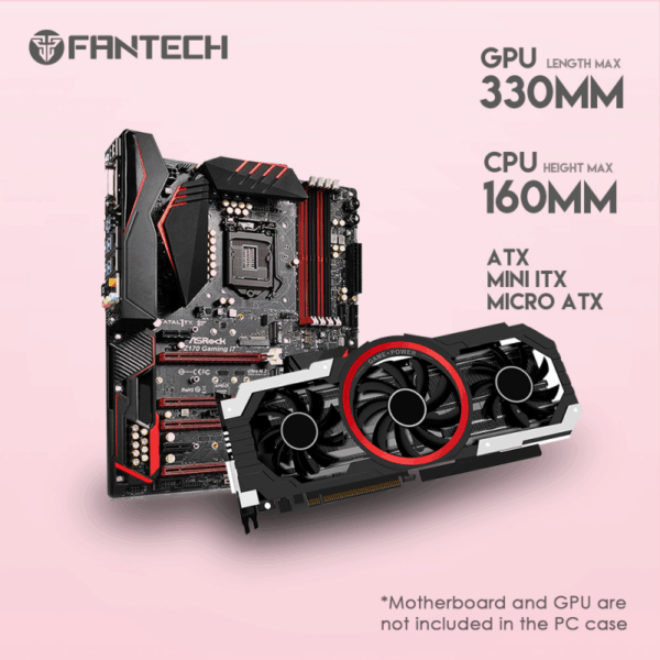 fantech aero rgb cg80 mid tower gaming case — sakura edition