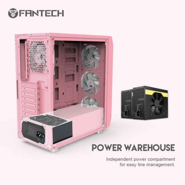 fantech aero rgb cg80 mid tower gaming case — sakura edition