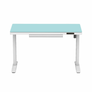 contuo – sit to stand electronic desk with glass top & drawer (white) – ctt d06 03