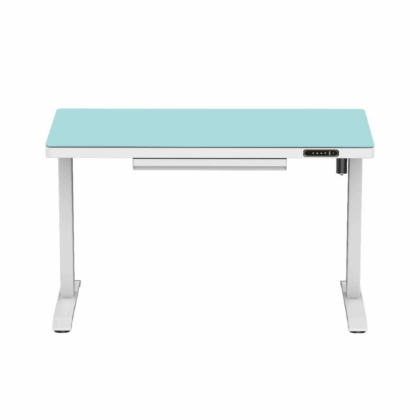 contuo – sit to stand electronic desk with glass top & drawer (white) – ctt d06 03