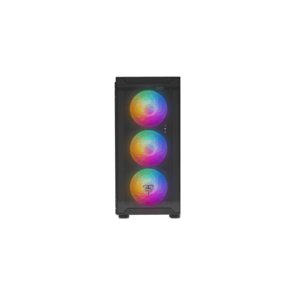 fantech aero rgb cg80 mid tower gaming case — black