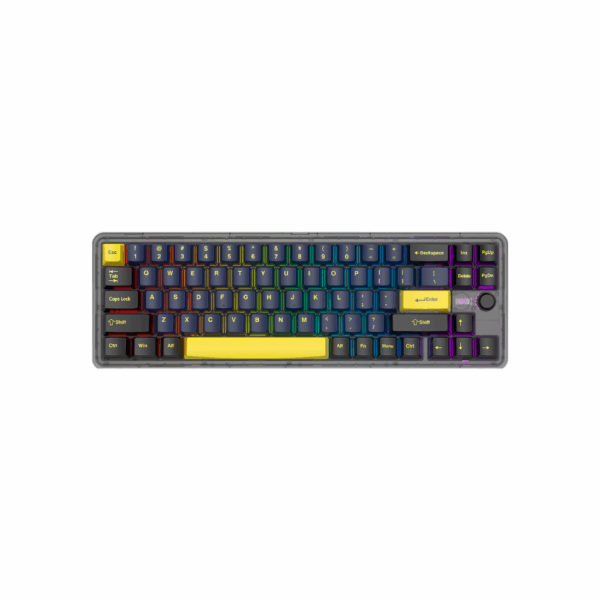 fantech maxfit70 vibe mk911 wireless mechanical keyboard – grand cobalt black (yellow switch)