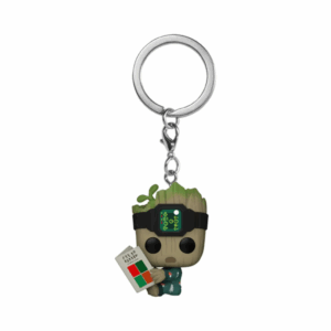funko pop! keychain i am groot – groot in shorts pjs with book vinyl figure keychain