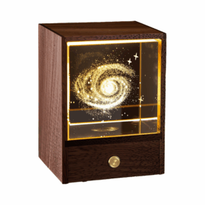 crafted wood astral deco light