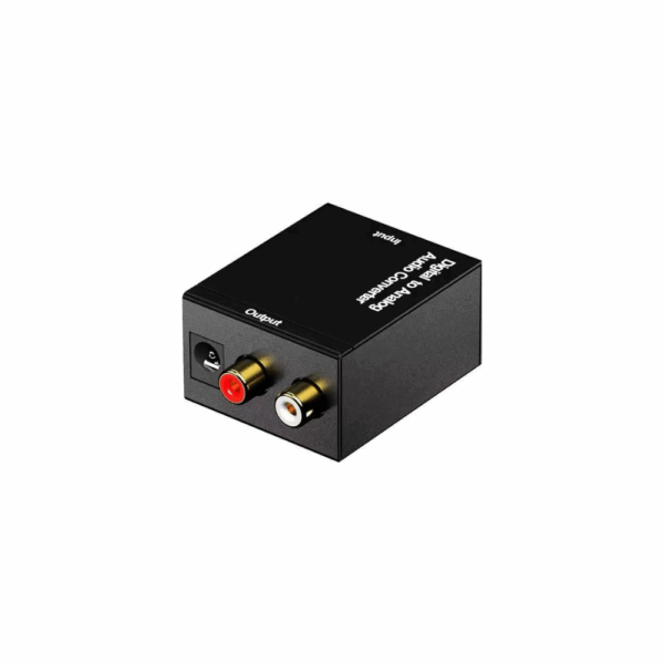 digital optical coax to analog stereo audio converter with rca & toslink cable