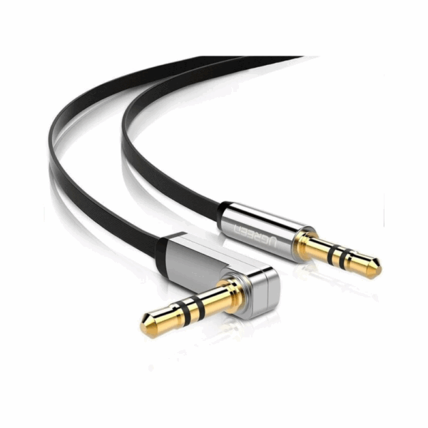 ugreen 10597 3.5mm male to 3.5mm male straight to angle flat cable 1m (black)