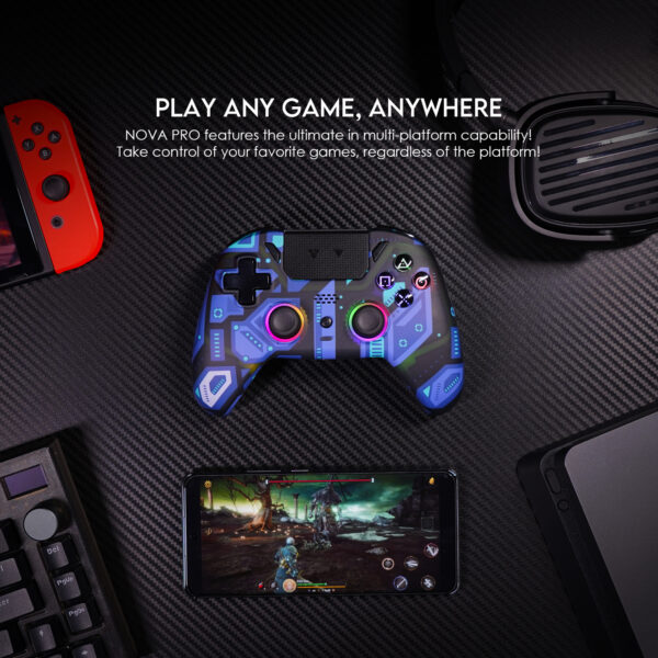 fantech nova pro wgp14v2 wireless gamepad — polaris blue