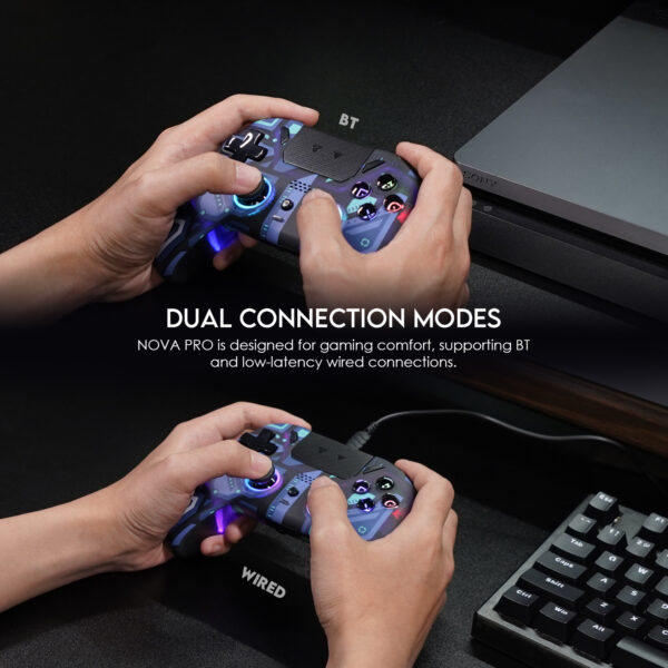 fantech nova pro wgp14v2 wireless gamepad — polaris blue