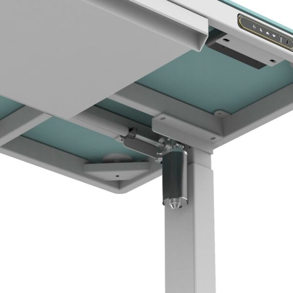 contuo – sit to stand electronic desk with glass top & drawer (white) – ctt d06 03