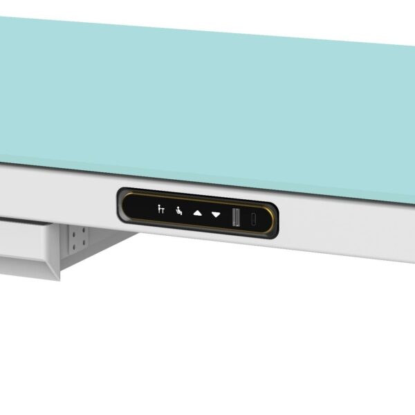 contuo – sit to stand electronic desk with glass top & drawer (white) – ctt d06 03