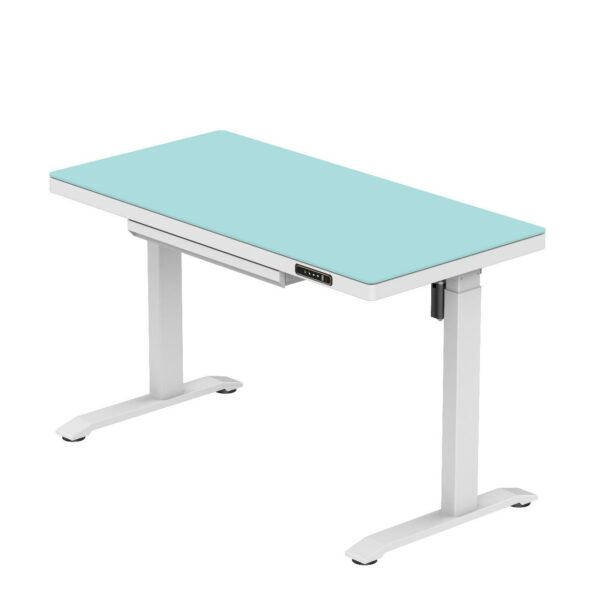 contuo – sit to stand electronic desk with glass top & drawer (white) – ctt d06 03