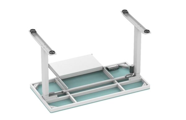 contuo – sit to stand electronic desk with glass top & drawer (white) – ctt d06 03