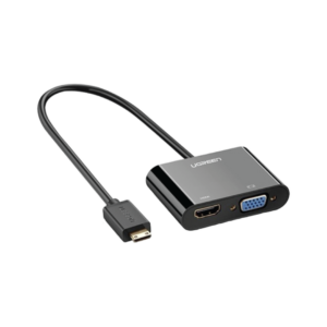 ugreen 30355 micro hdmi to hdmi + vga adapter 30cm (black)