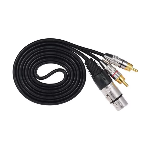yaea xlr female to 2rca male stereo audio cable (2m)