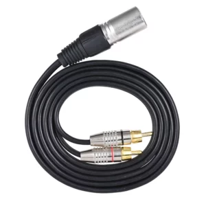 yaea xlr male to 2rca male stereo audio cable (2m)
