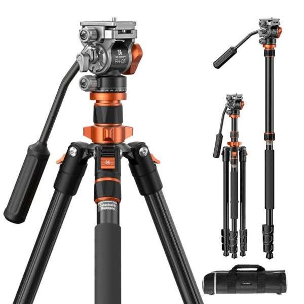 k&f concept k234a7+fh 03 video tripod