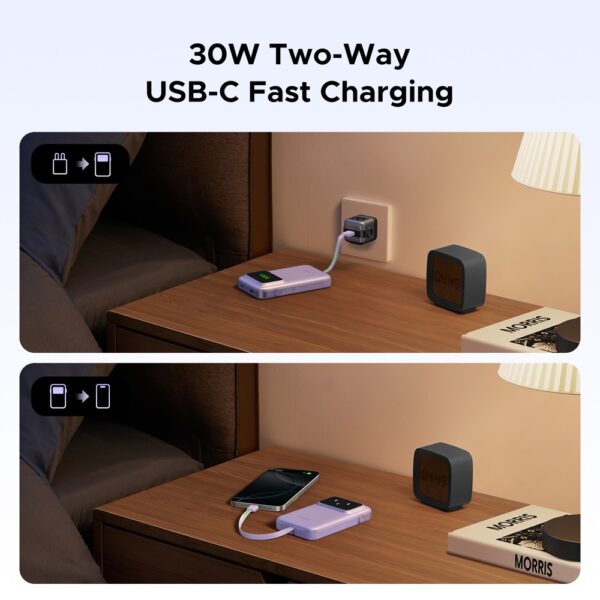 ugreen 35604b 10000mah power bank with built in cable