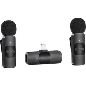 boya by v2 ultracompact 2 person wireless microphone (lightning)