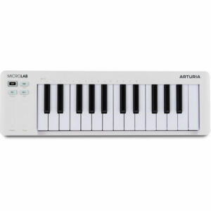 arturia microlab mk3 25 key usb c midi control keyboard (white)