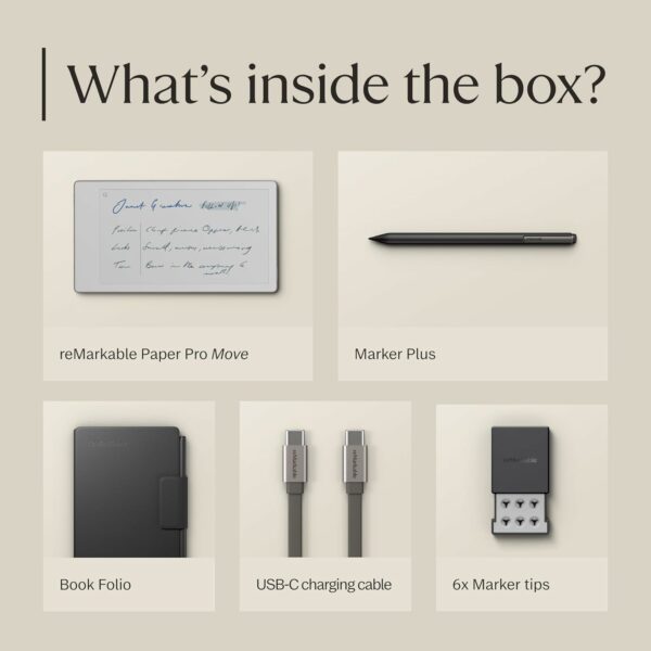 remarkable paper pro move 7.3" paper tablet with marker plus pen