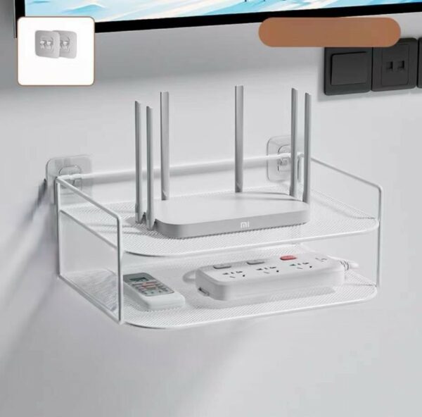 wall mounted router storage rack