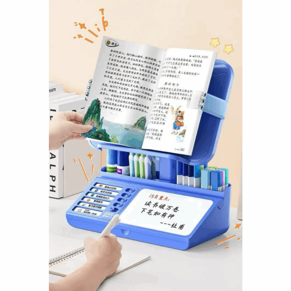 kids reading stand with organiser