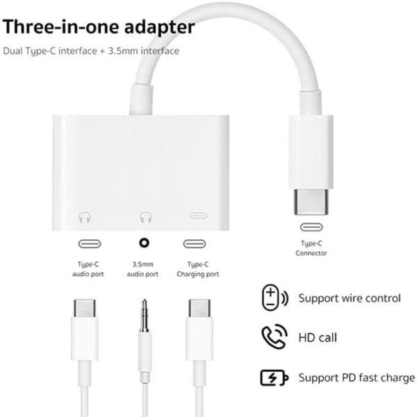 coteetci usb c 3 in 1 audio adapter