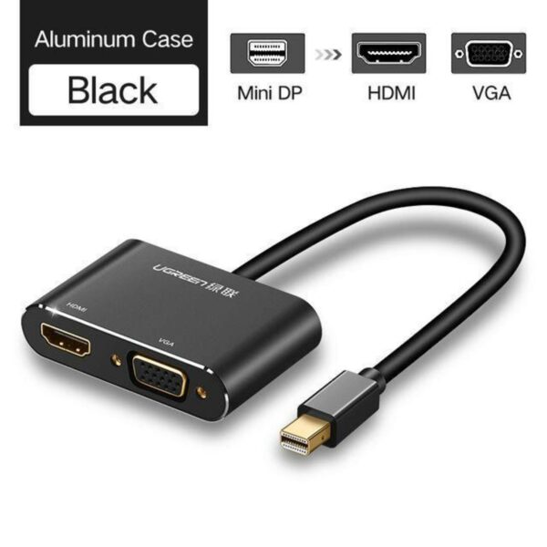 ugreen 20422 mini dp to hdmi + vga converter (black)