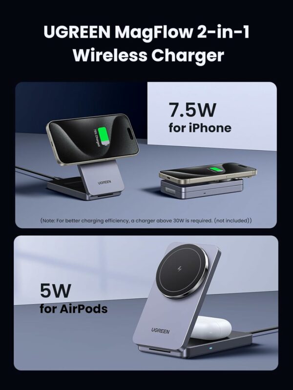 ugreen 45382 2 in 1 magnetic wireless charger (copy)