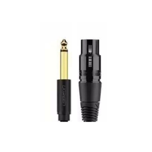 ugreen 20720 6.5mm to cannon female av cable 3m (black)