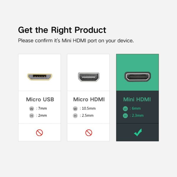 ugreen 30355 micro hdmi to hdmi + vga adapter 30cm (black)