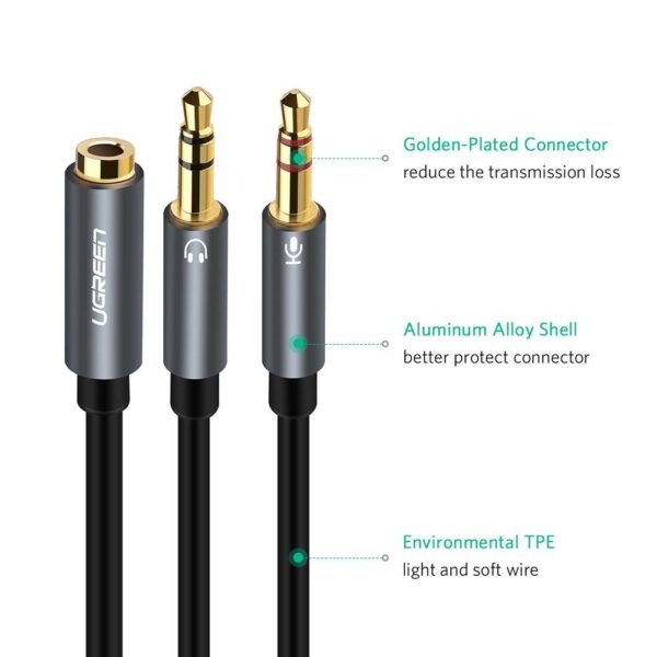 ugreen 20899 3.5mm headphone y splitter cable