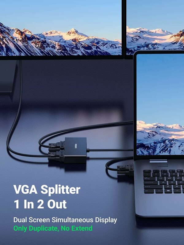 ugreen 20918 vga splitter 1 in 2 out screen duplication support mirror mode