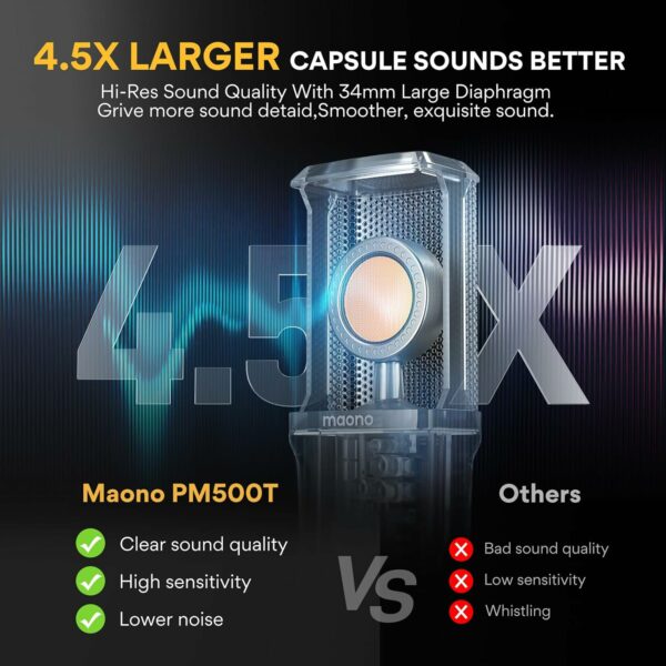 maono au pm500 xlr microphone with boom arm