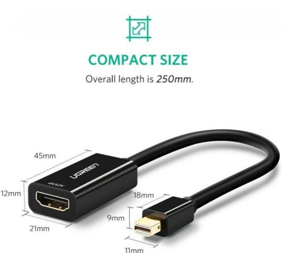 ugreen 40360 mini dp to hdmi converter 4k (black)