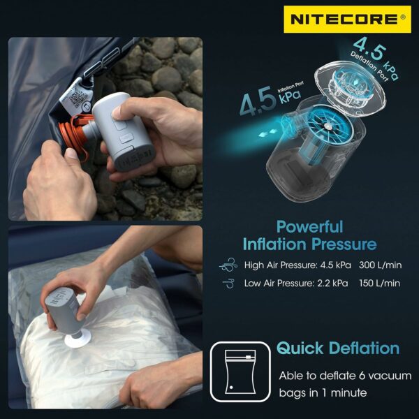 nitecore ap10 compact electric air pump with light
