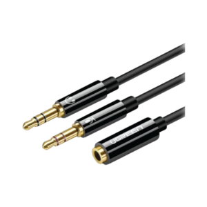 ugreen 20898 3.5mm female to 2 male audio cable abs case (black)