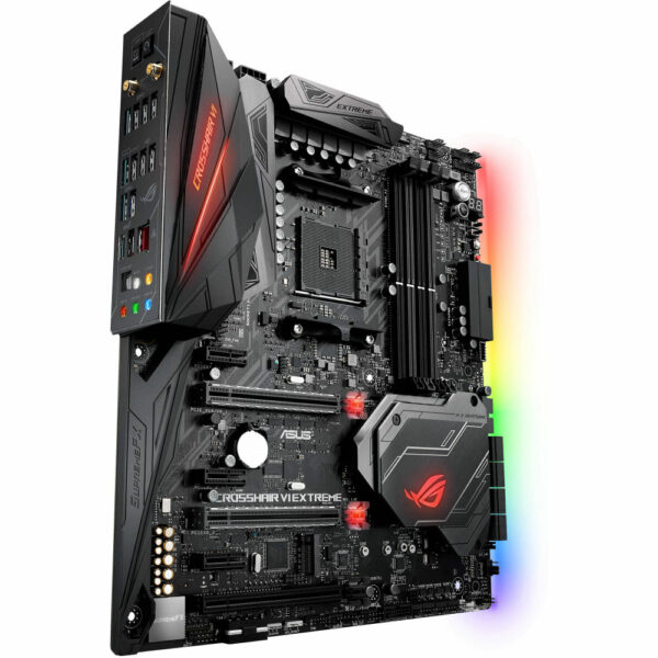 asus rog crosshair vi extreme amd x370 eatx gaming motherboard with m.2 heatsink
