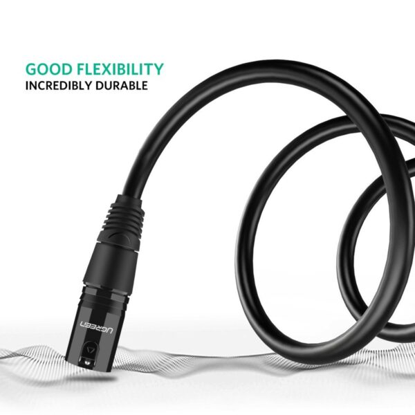 ugreen 20716 xlr 3 pin cannon male to female microphone extension audio cable 15m black